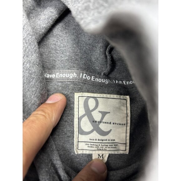 Ampersand Avenue Hoodie Womens Medium Gray Rainbow Stripe Pullover Lightweight - Picture 3 of 6